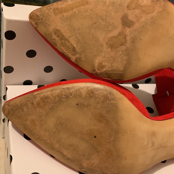 ZARA BASIC RED ANKLE STRAP HEELS - Picture 8 of 9